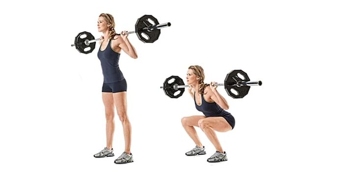 Squats avec un bar